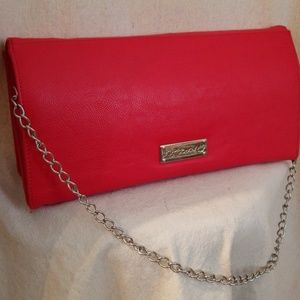 Betsy Johnson Red Crossover Clutch Handbag Purse